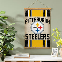 Pittsburgh Steelers, Canvas Wall Tapestry, Medium, 36x24 - NFL Home