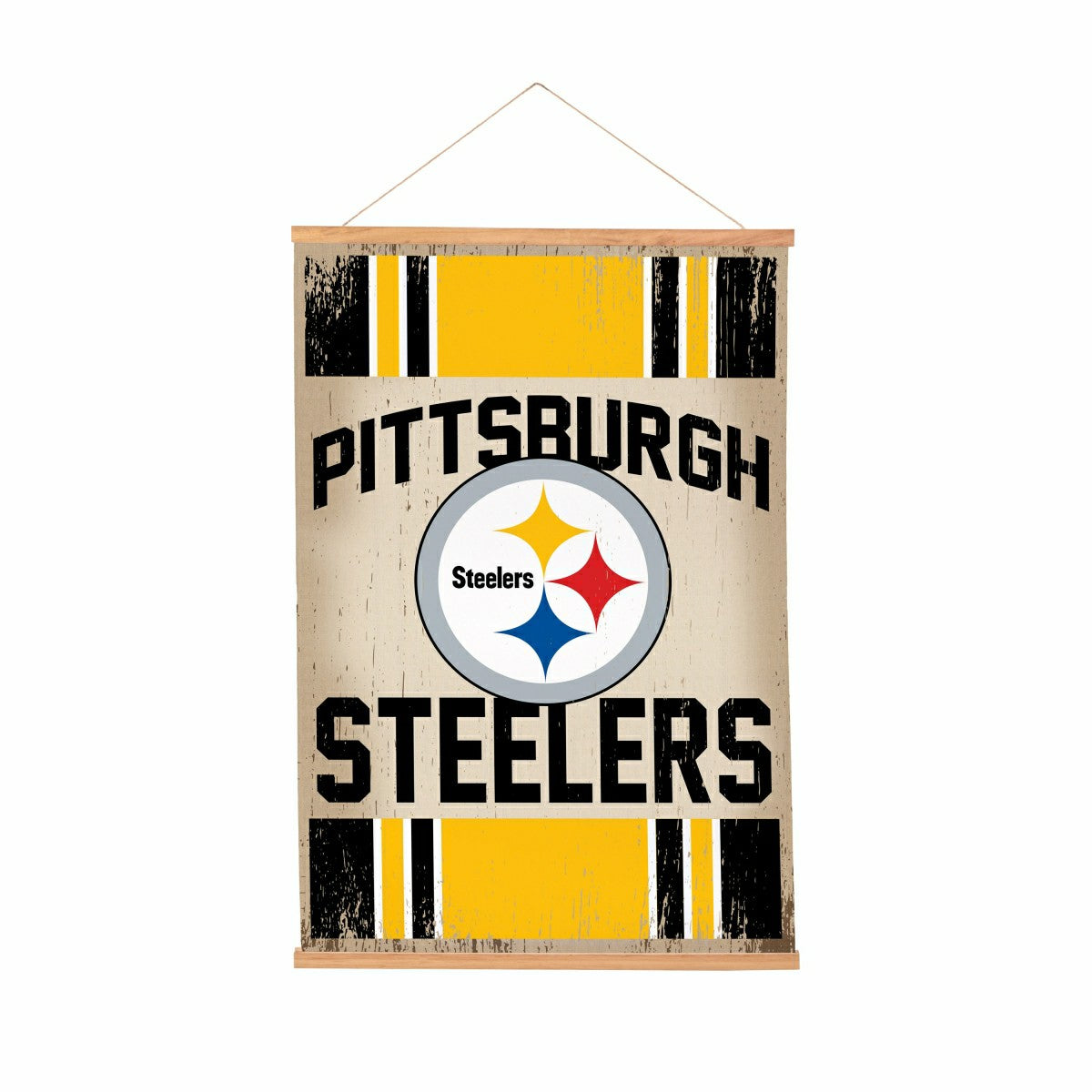 Pittsburgh Steelers, Canvas Wall Tapestry, Medium, 36x24 - NFL Home