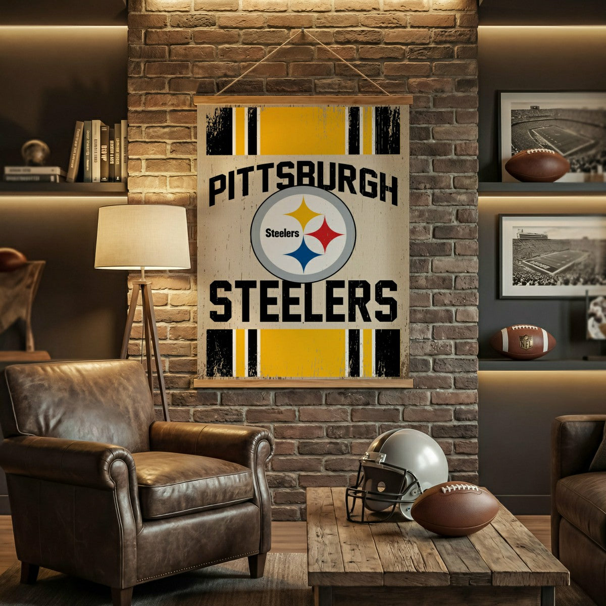 Pittsburgh Steelers, Canvas Wall Tapestry, Large, 54x36 - NFL Home