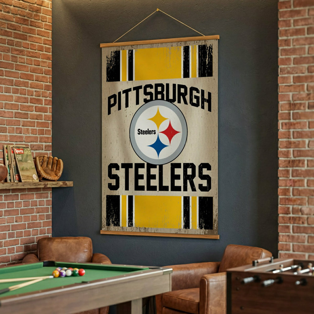 Pittsburgh Steelers, Canvas Wall Tapestry, Large, 54x36 - NFL Home
