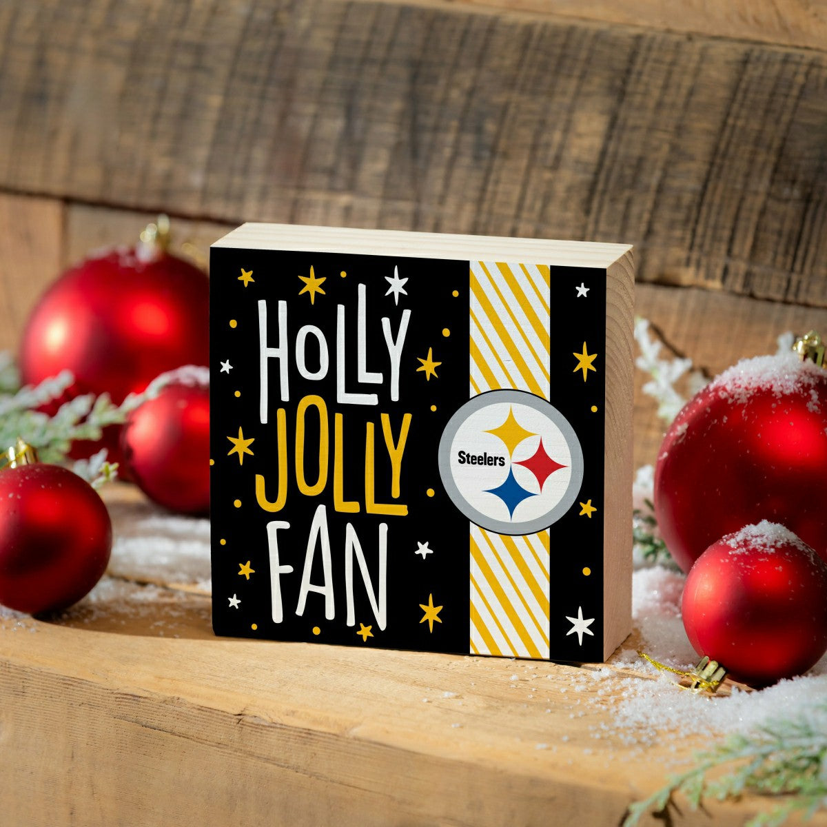 Pittsburgh Steelers Block, Holiday, 6x6 - NFL Home