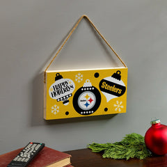 Pittsburgh Steelers Holiday Wood Wall Sign, 6x11 - NFL Home