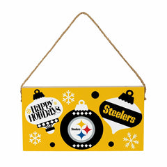 Pittsburgh Steelers Holiday Wood Wall Sign, 6x11 - NFL Home