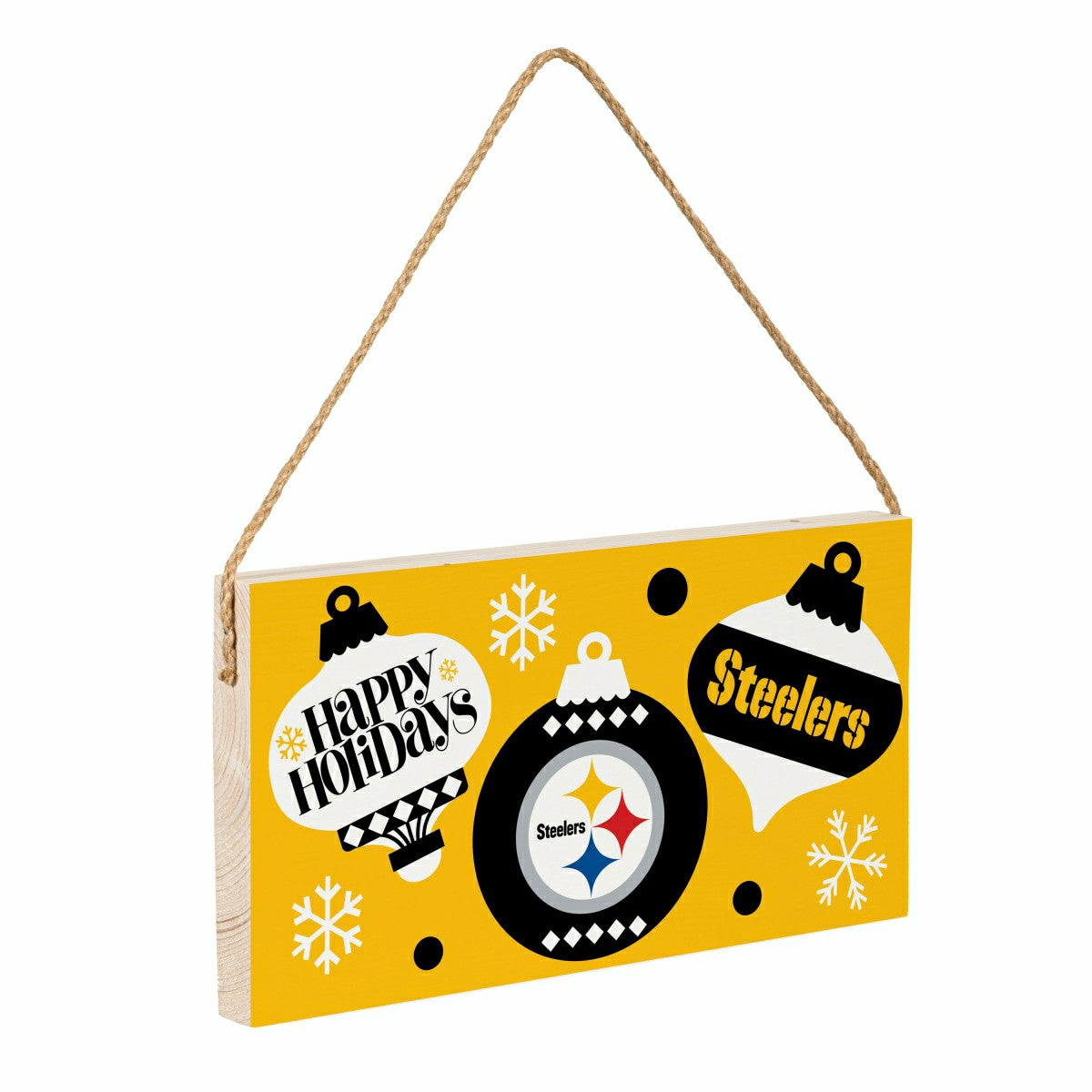 Pittsburgh Steelers Holiday Wood Wall Sign, 6x11 - NFL Home