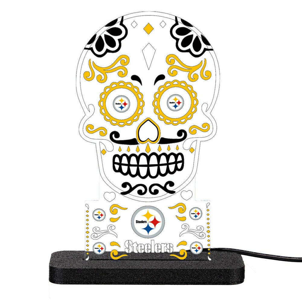 Pittsburgh Steelers NFL Football Sugar Skull Desklite LED Decor - NFL Home