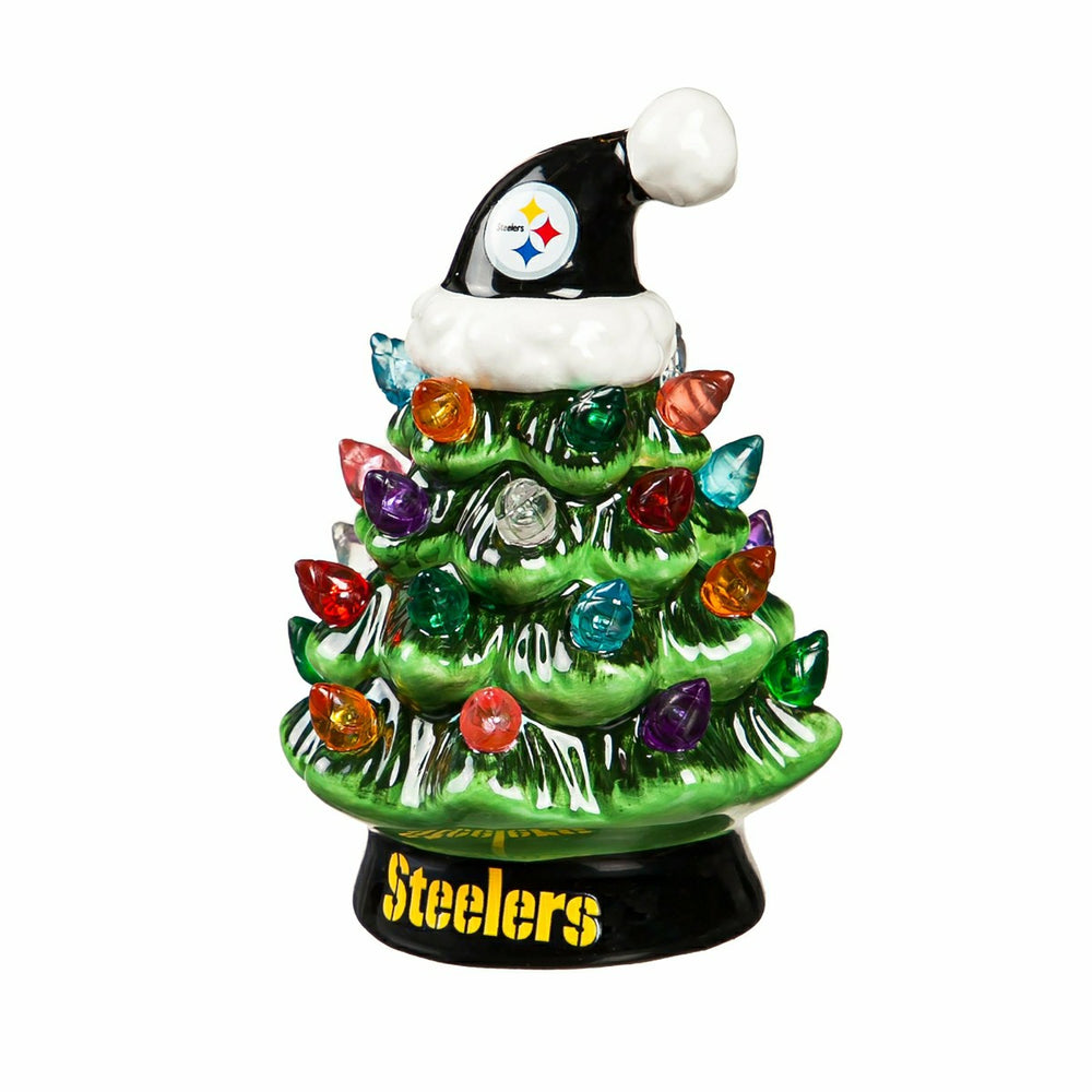 4" Mini LED Tabletop Christmas Tree, Set of 2, Pittsburgh Steelers - NFL Home