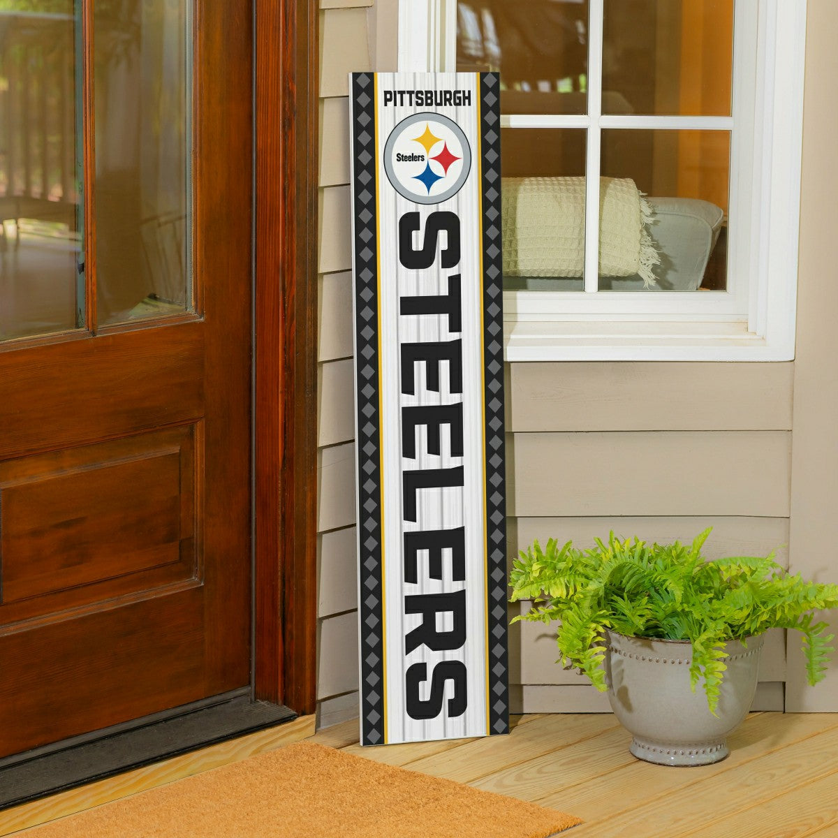47" Double Sided Leaner, Pittsburgh Steelers, Christmas - NFL Home
