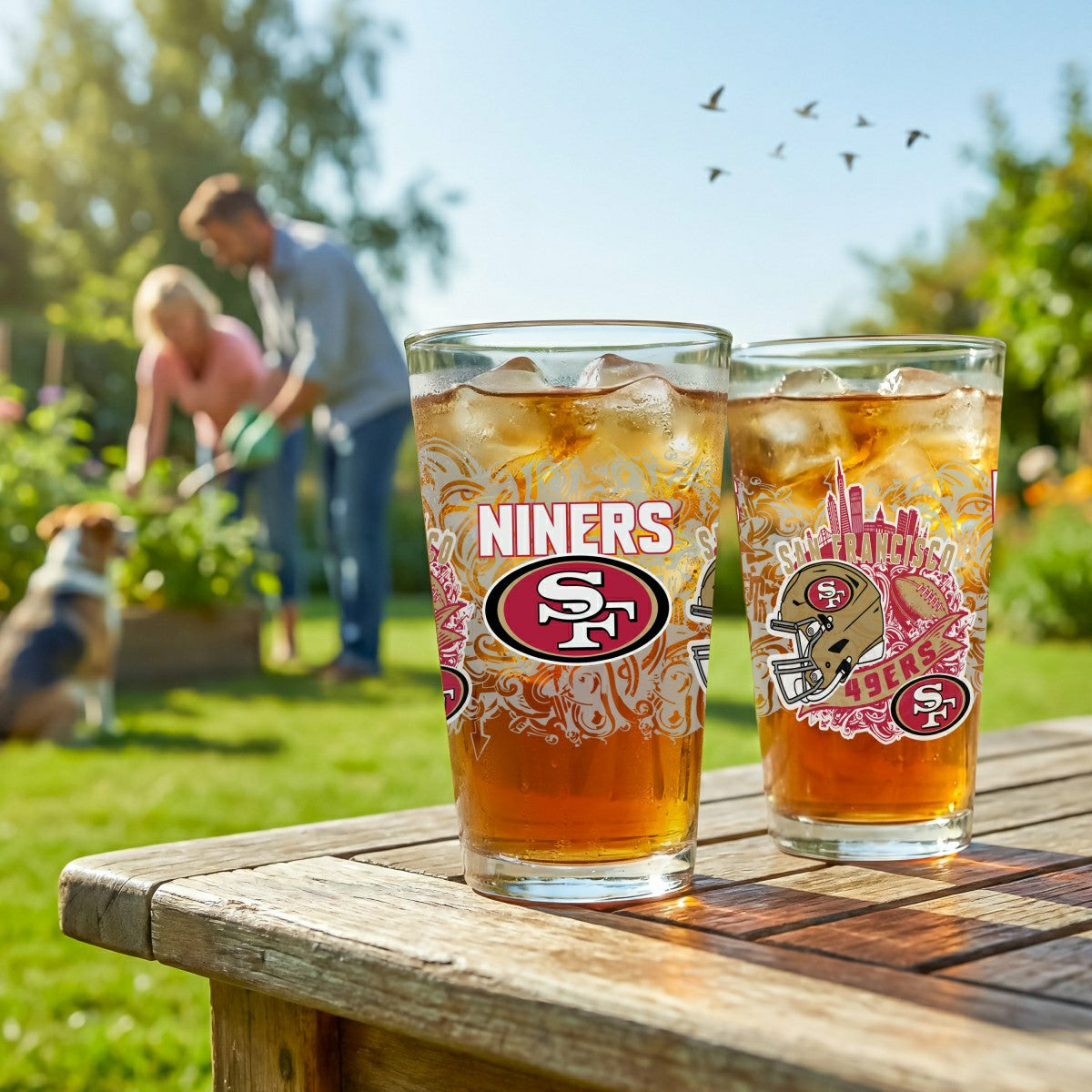 San Francisco 49ers 16oz Glass pint, Set of 2 - NFL Home