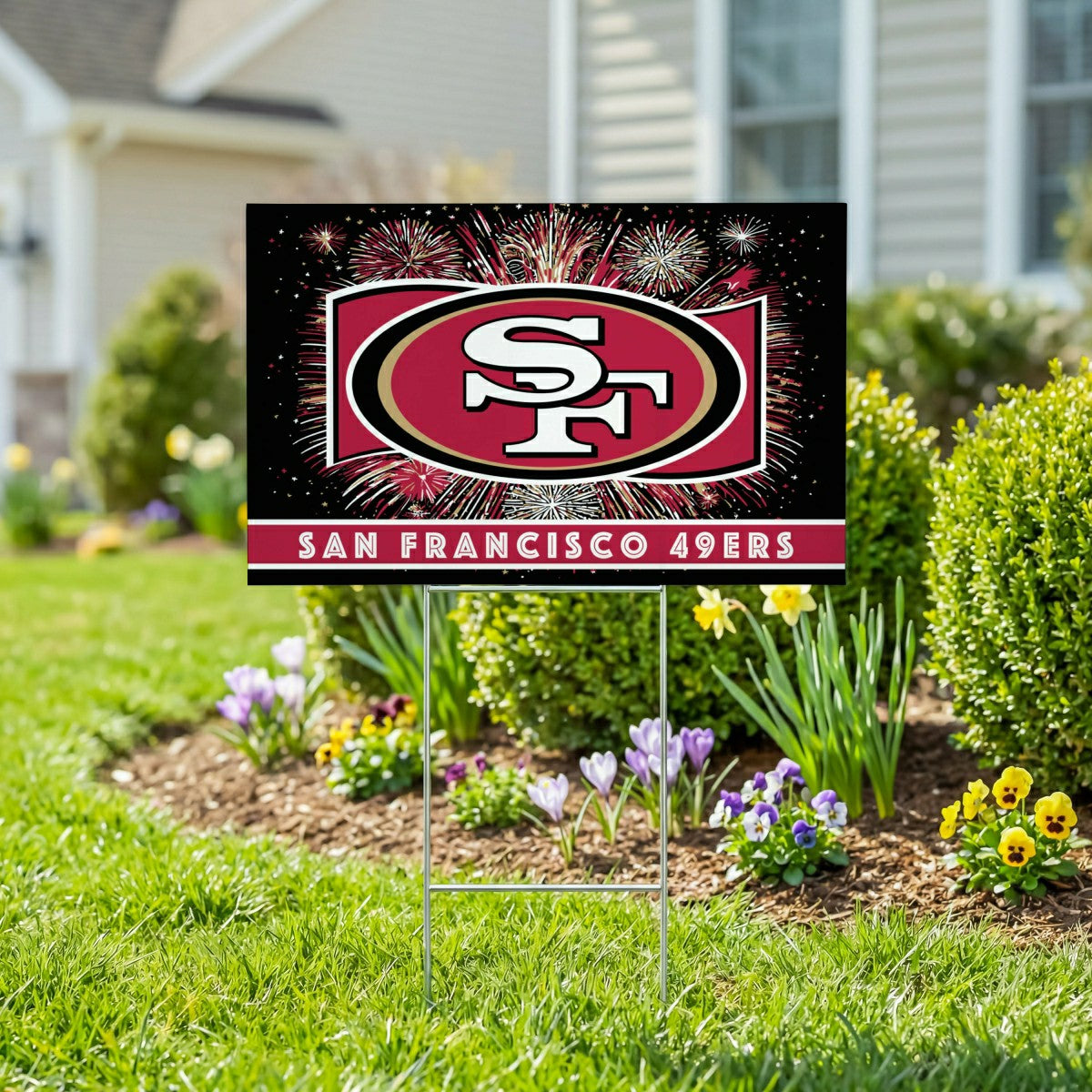 San Francisco 49ers Yard Sign, Patriotic - NFL Home