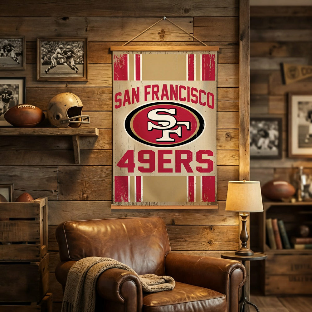 San Francisco 49ers, Canvas Wall Tapestry, Medium, 36x24 - NFL Home