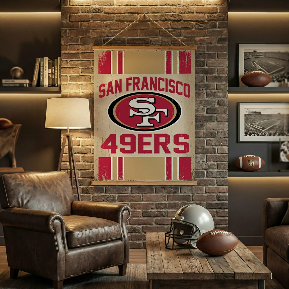 San Francisco 49ers, Canvas Wall Tapestry, Large, 54x36 - NFL Home