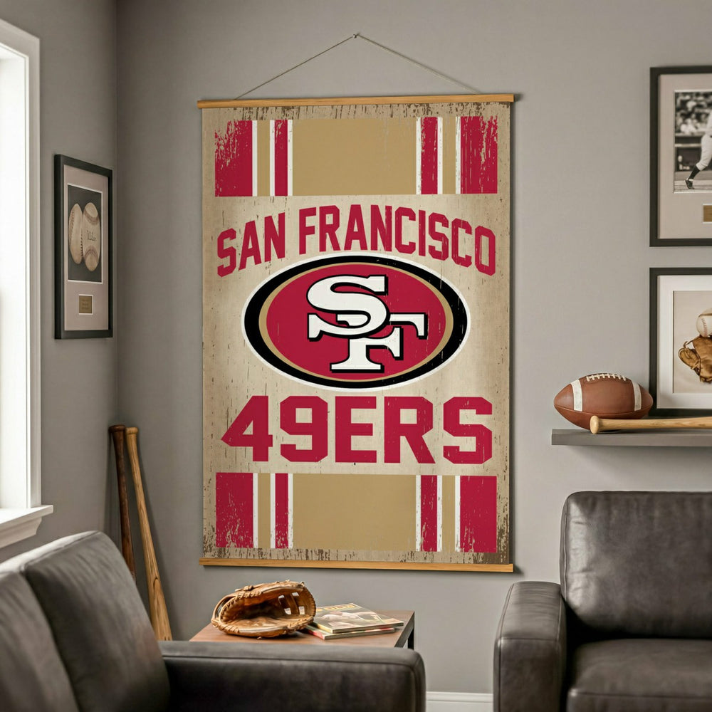 San Francisco 49ers, Canvas Wall Tapestry, Large, 54x36 - NFL Home