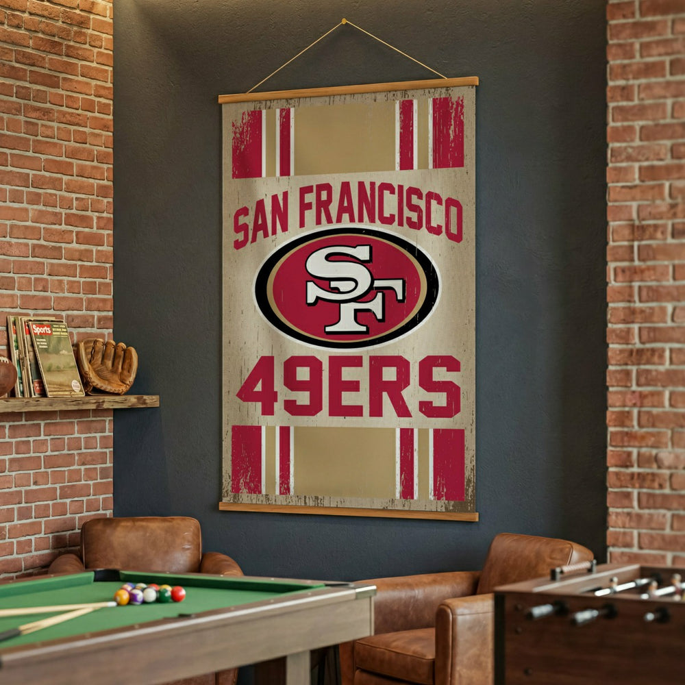 San Francisco 49ers, Canvas Wall Tapestry, Large, 54x36 - NFL Home