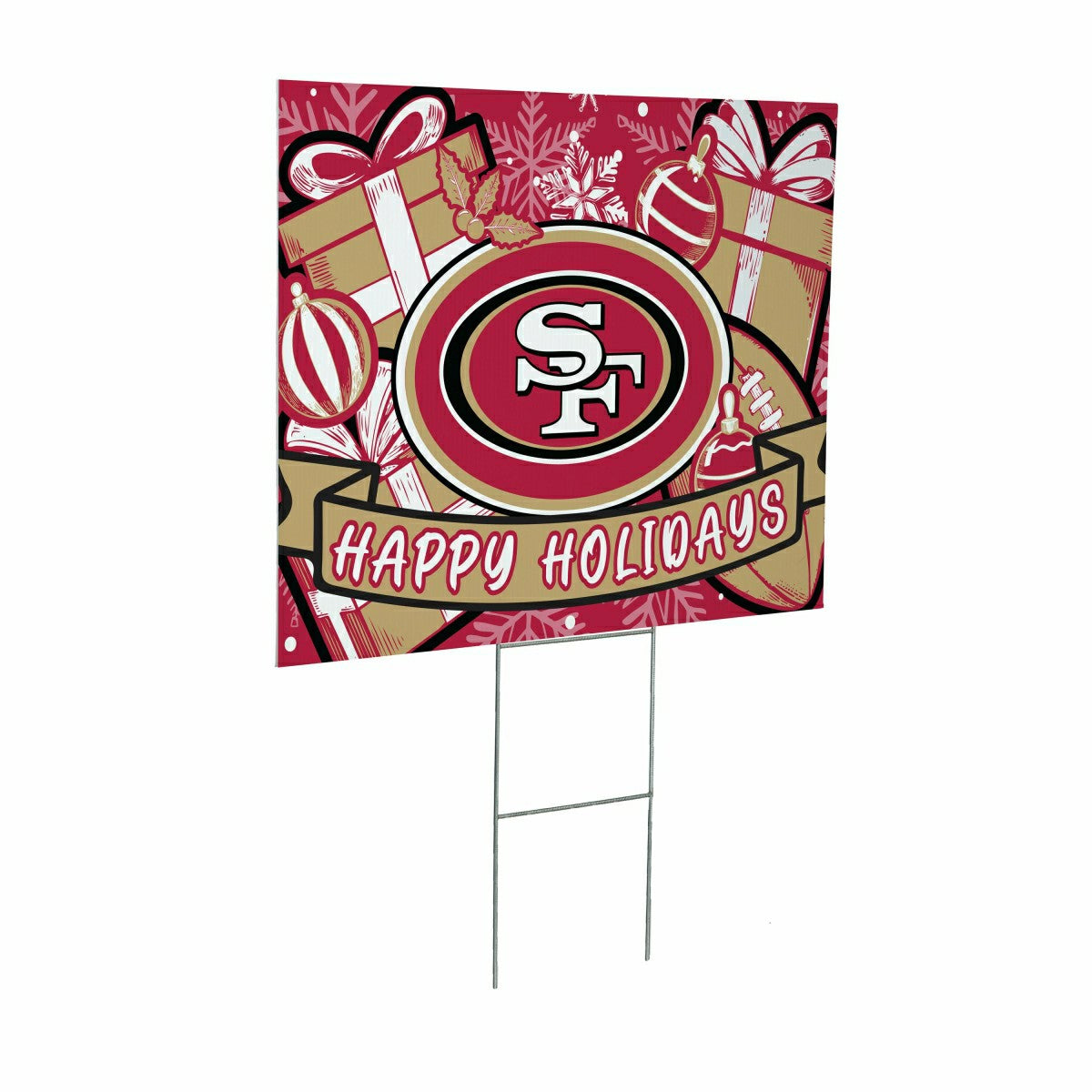 San Francisco 49ers Yard Sign, Holiday - NFL Home