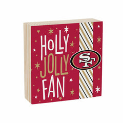 San Francisco 49ers Block, Holiday, 6x6 - NFL Home