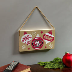 San Francisco 49ers Holiday Wood Wall Sign, 6x11 - NFL Home