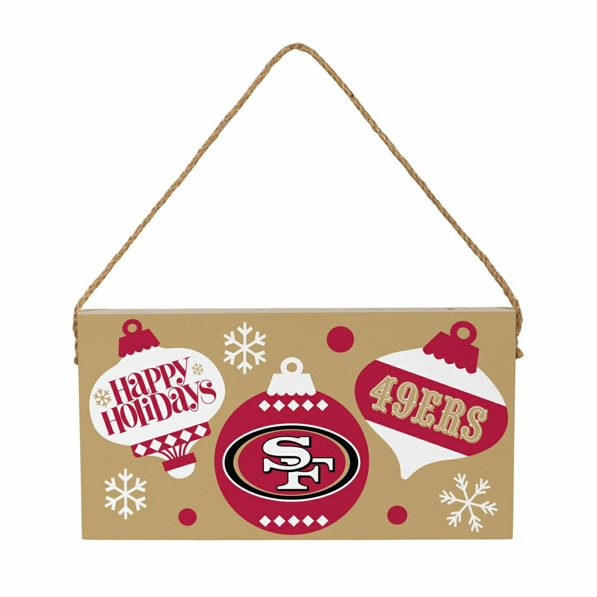 San Francisco 49ers Holiday Wood Wall Sign, 6x11 - NFL Home