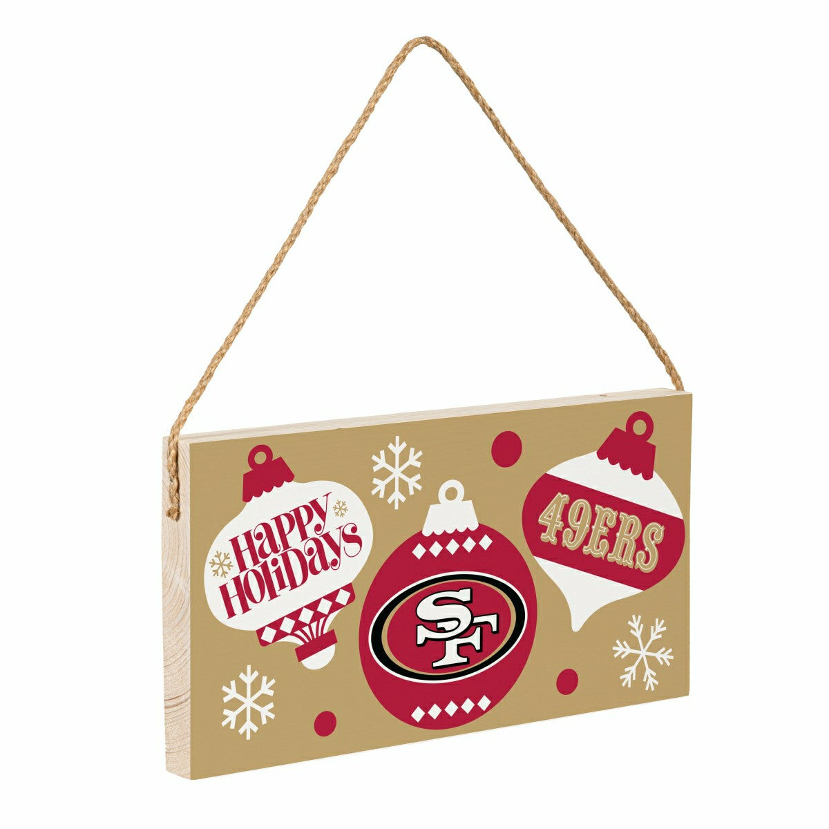 San Francisco 49ers Holiday Wood Wall Sign, 6x11 - NFL Home