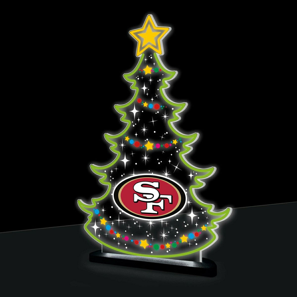 San Francisco 49ers NFL Football Holiday Tree Desklite LED Decor - NFL Home