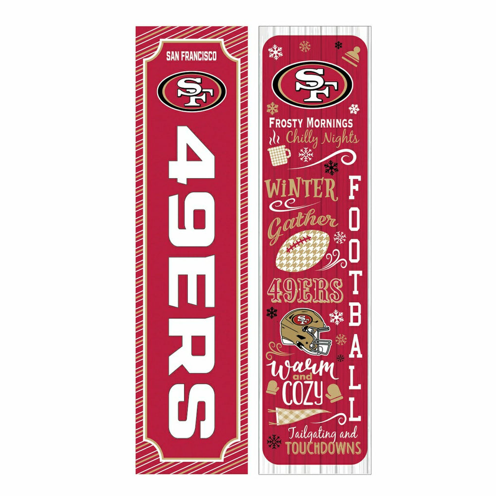 46" Double Sided Leaner, San Francisco 49ers, Winter Seasonal - NFL Home