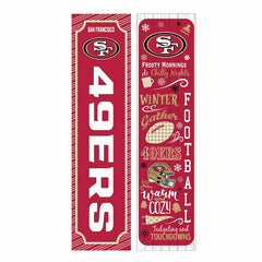 46" Double Sided Leaner, San Francisco 49ers, Winter Seasonal - NFL Home