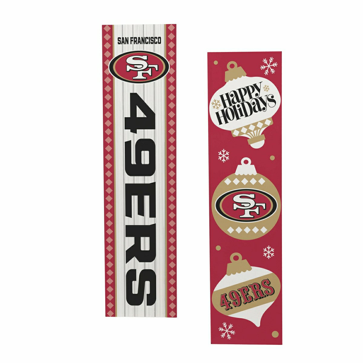 47" Double Sided Leaner, San Francisco 49ers, Christmas - NFL Home