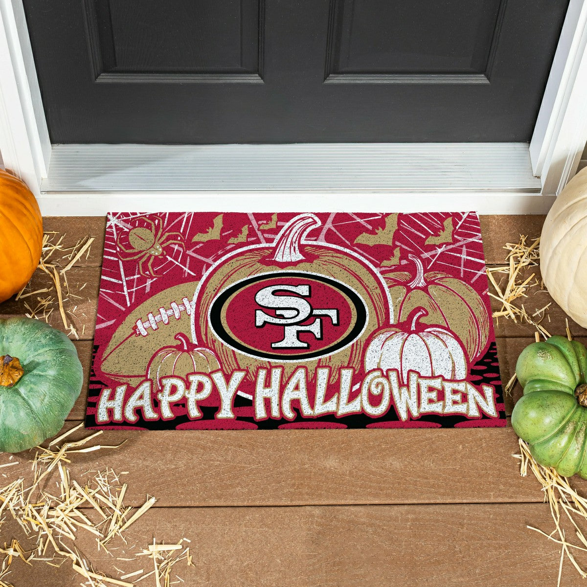 San Francisco 49ers Halloween PVC Mat, 28"x16" - NFL