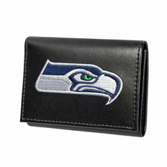 Seattle Seahawks Black Tri-Fold Embroidered Wallet w/ RFID Blocking - NFL Home