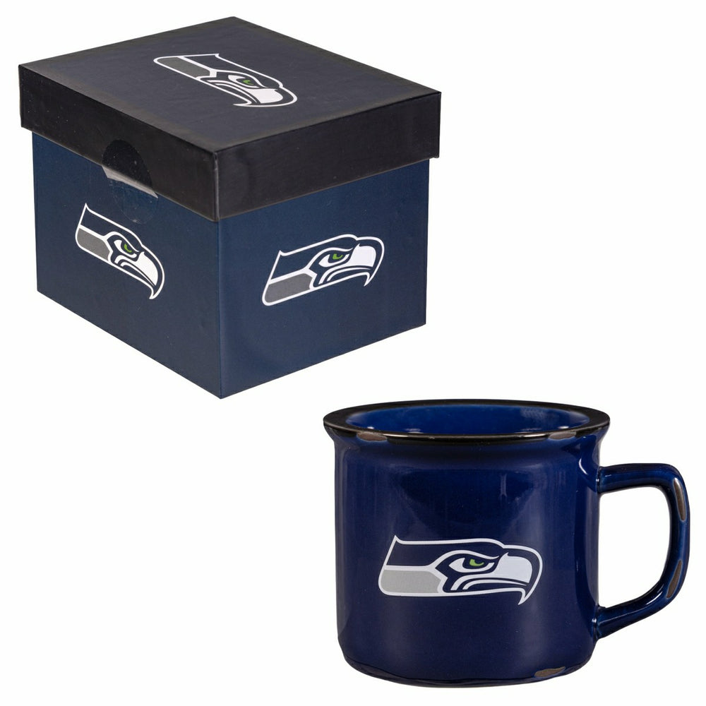 Seattle Seahawks Ceramic Camp Cup with Enamel Finish, 14oz - NFL