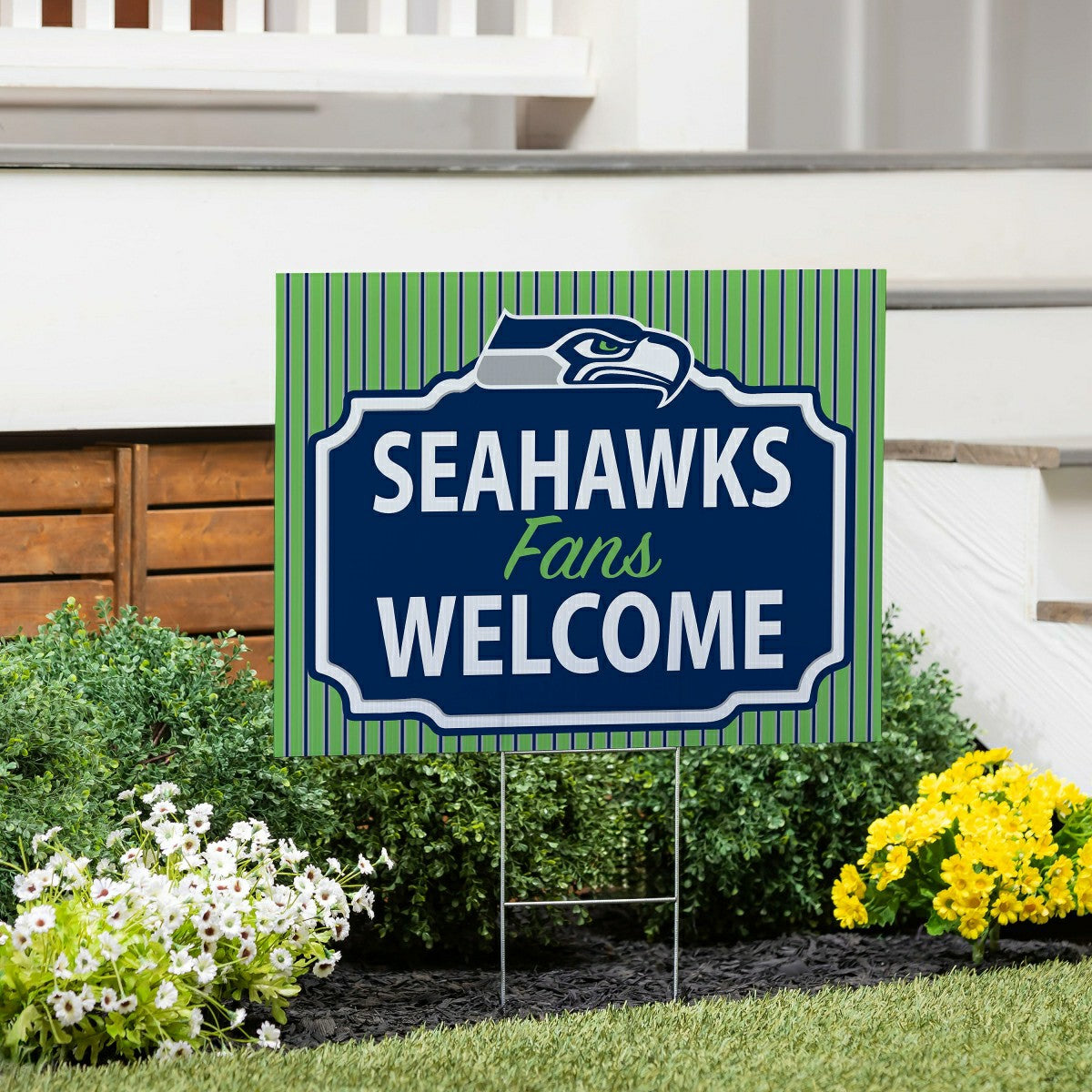 Seattle Seahawks Coroplast Yard Sign, "Fans Welcome" - NFL Home