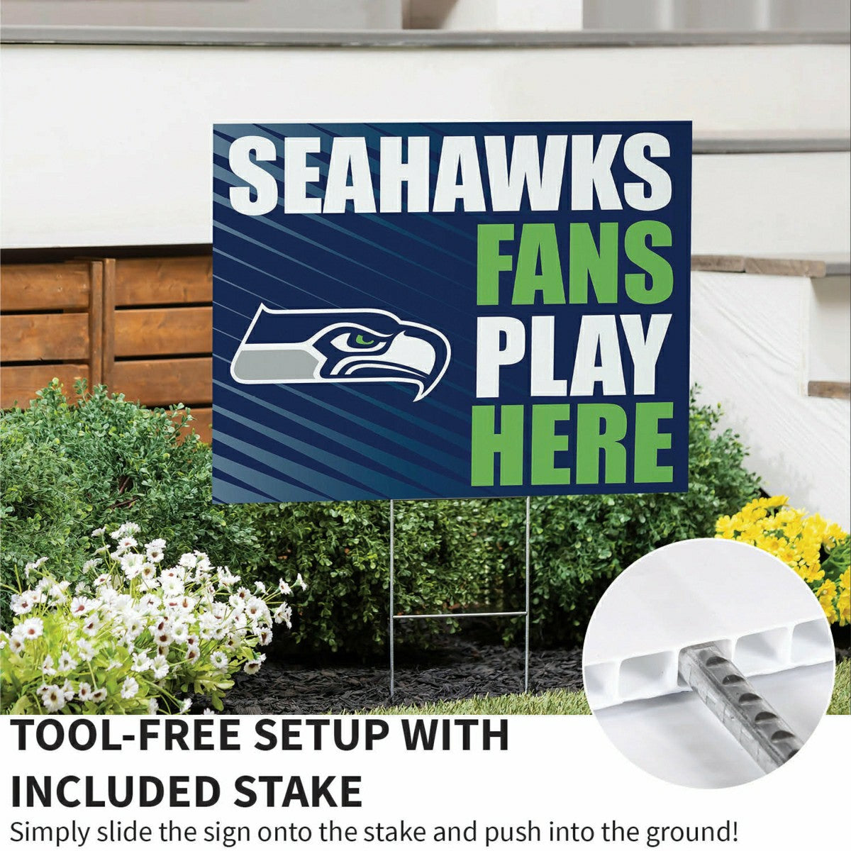 Seattle Seahawks Coroplast Yard Sign "Fans Play Here" - NFL Home