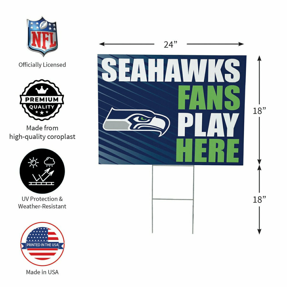 Seattle Seahawks Coroplast Yard Sign "Fans Play Here" - NFL Home