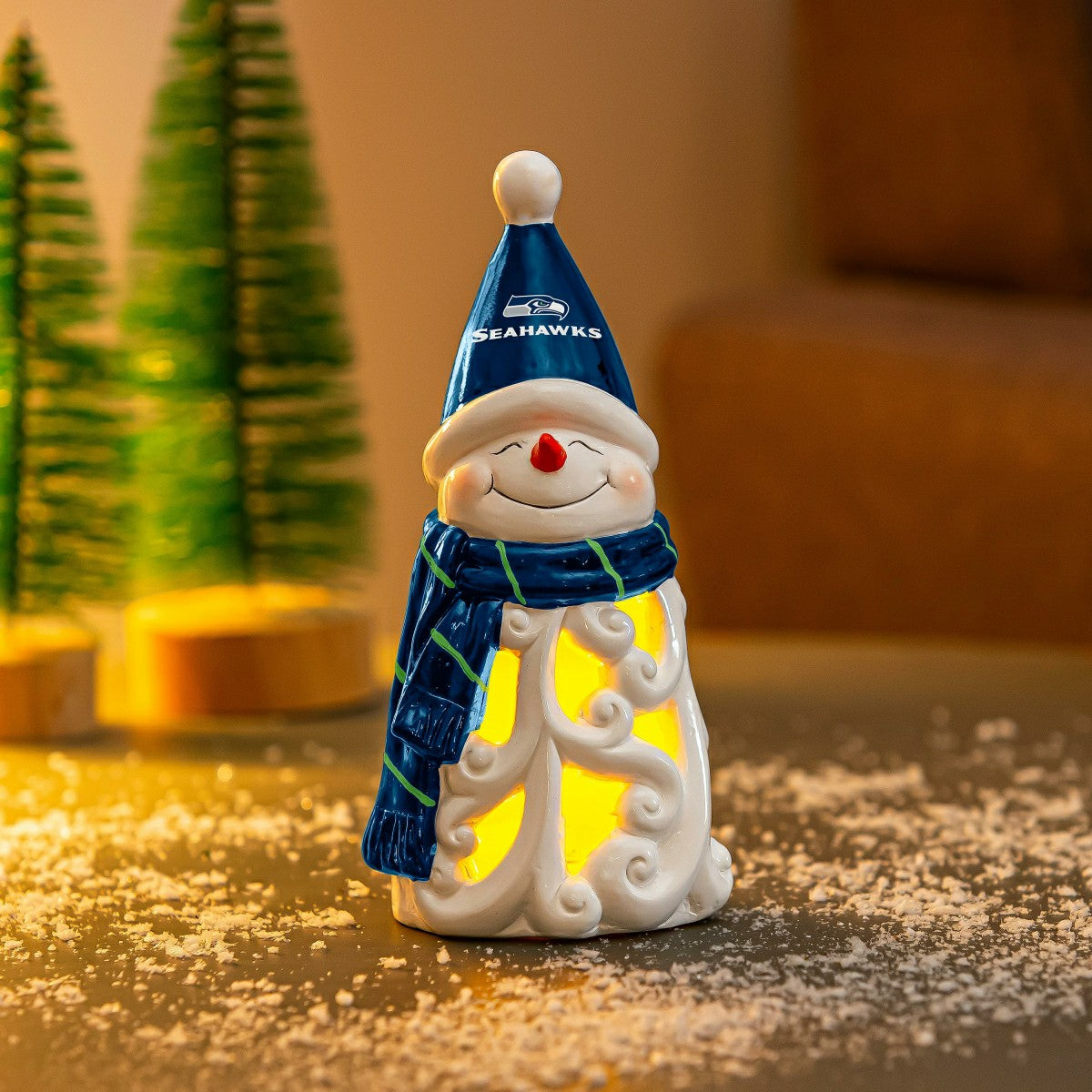 Seattle Seahawks Snowman LED Statuary, 8" - NFL Home