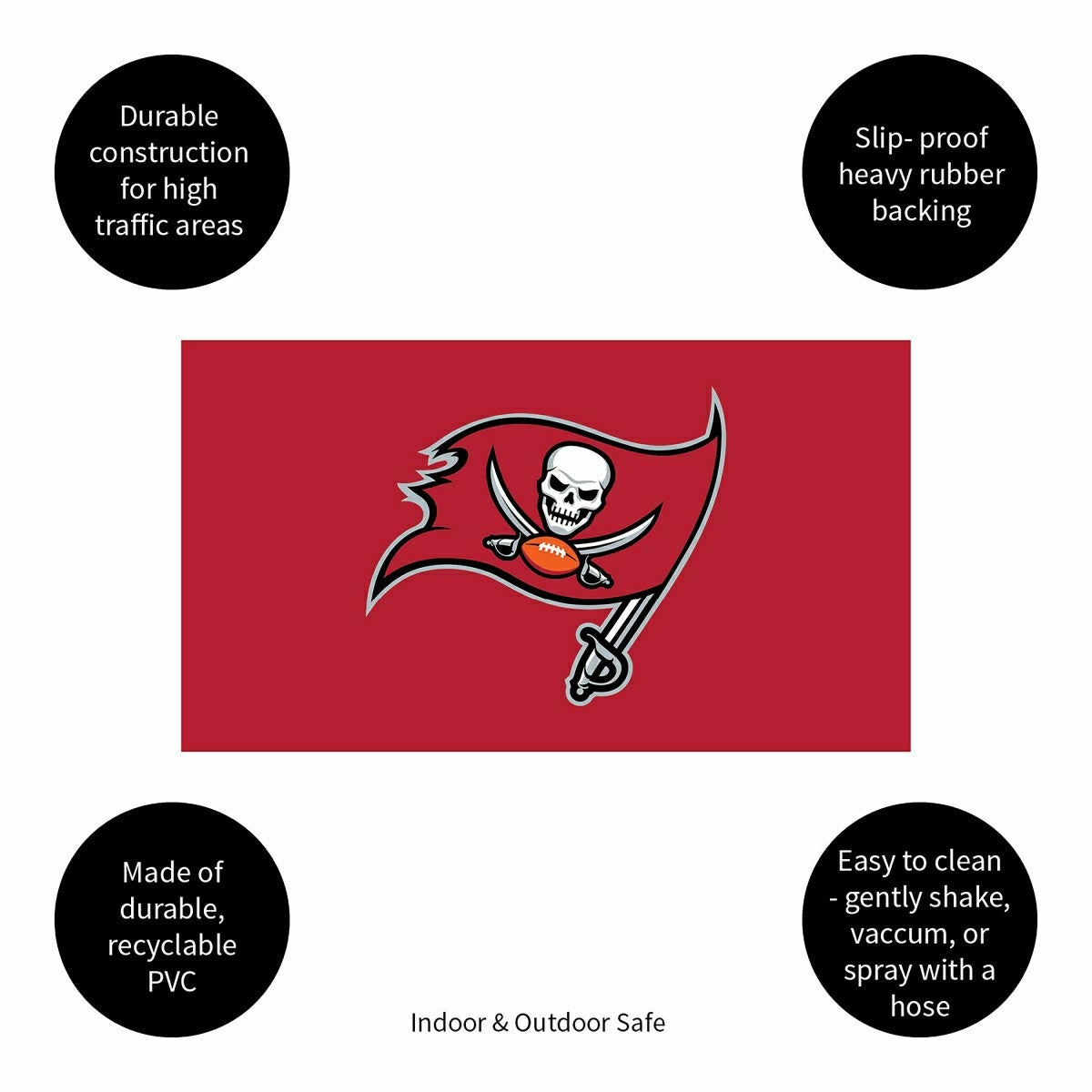 Full Color PVC Mat, 16" x 28", Tampa Bay Buccaneers - NFL