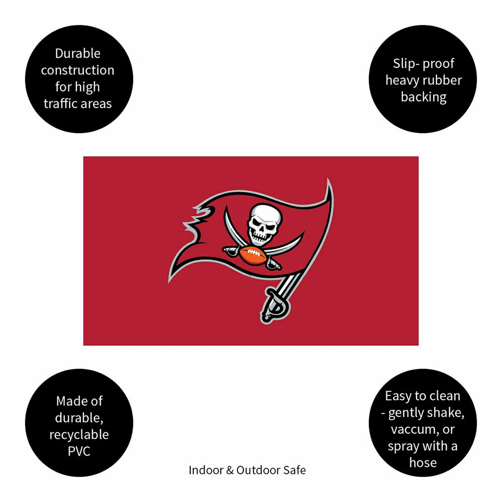 Full Color PVC Mat, 16" x 28", Tampa Bay Buccaneers - NFL