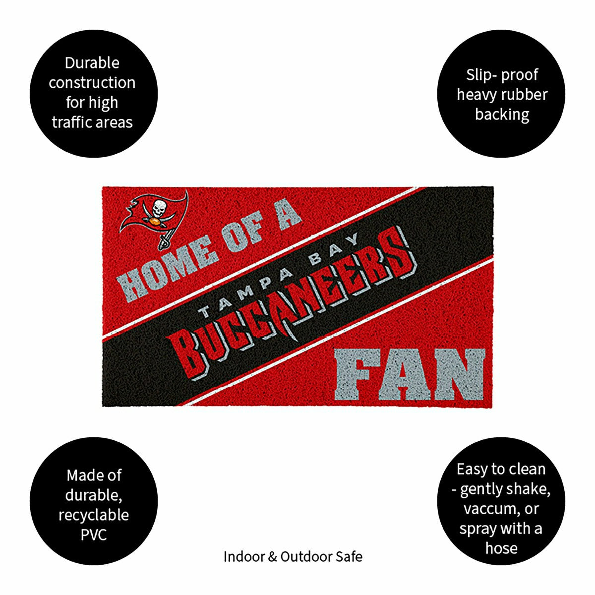 Tampa Bay Buccaneers, PVC Mat COLOR, Home of a Fan - NFL