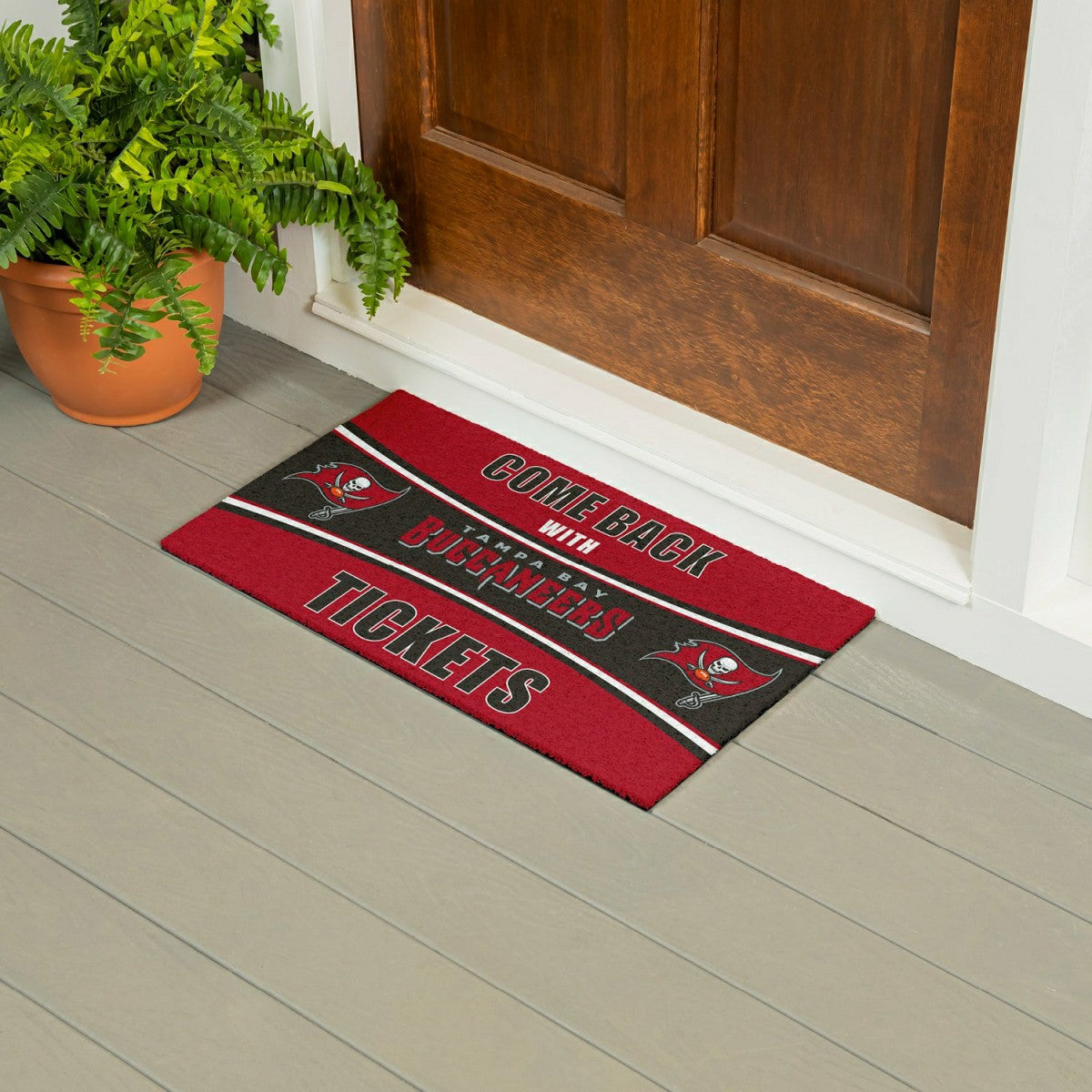 28" x 16" PVC Trapper Mat, Come Back with Tickets, Tampa Bay Buccaneer - NFL