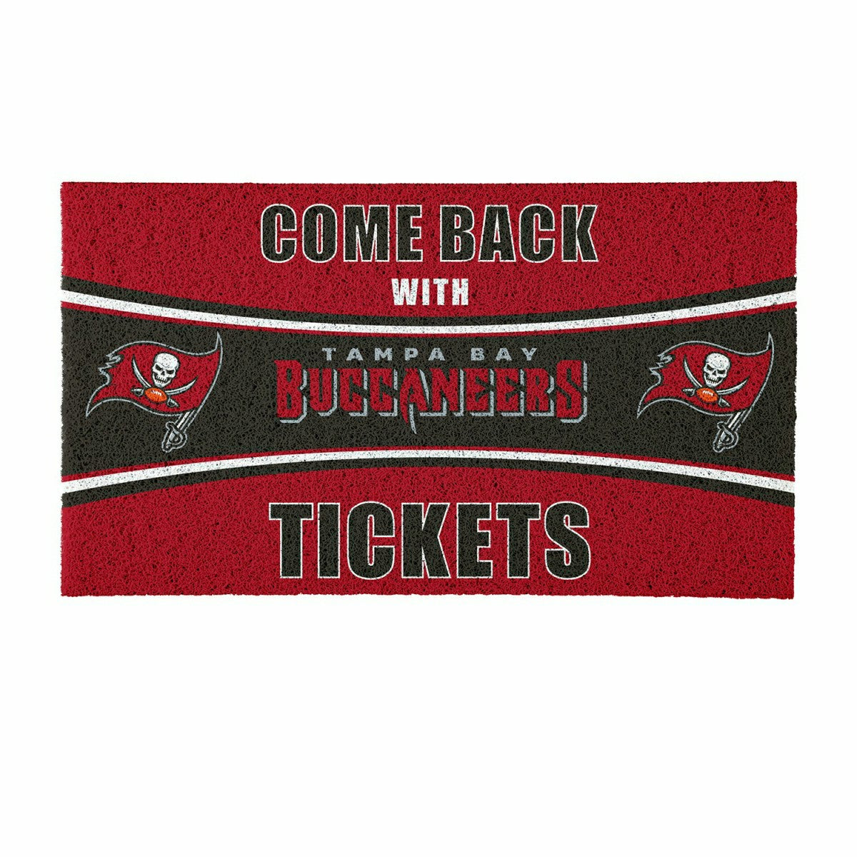 28" x 16" PVC Trapper Mat, Come Back with Tickets, Tampa Bay Buccaneer - NFL