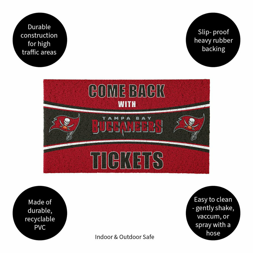 28" x 16" PVC Trapper Mat, Come Back with Tickets, Tampa Bay Buccaneer - NFL