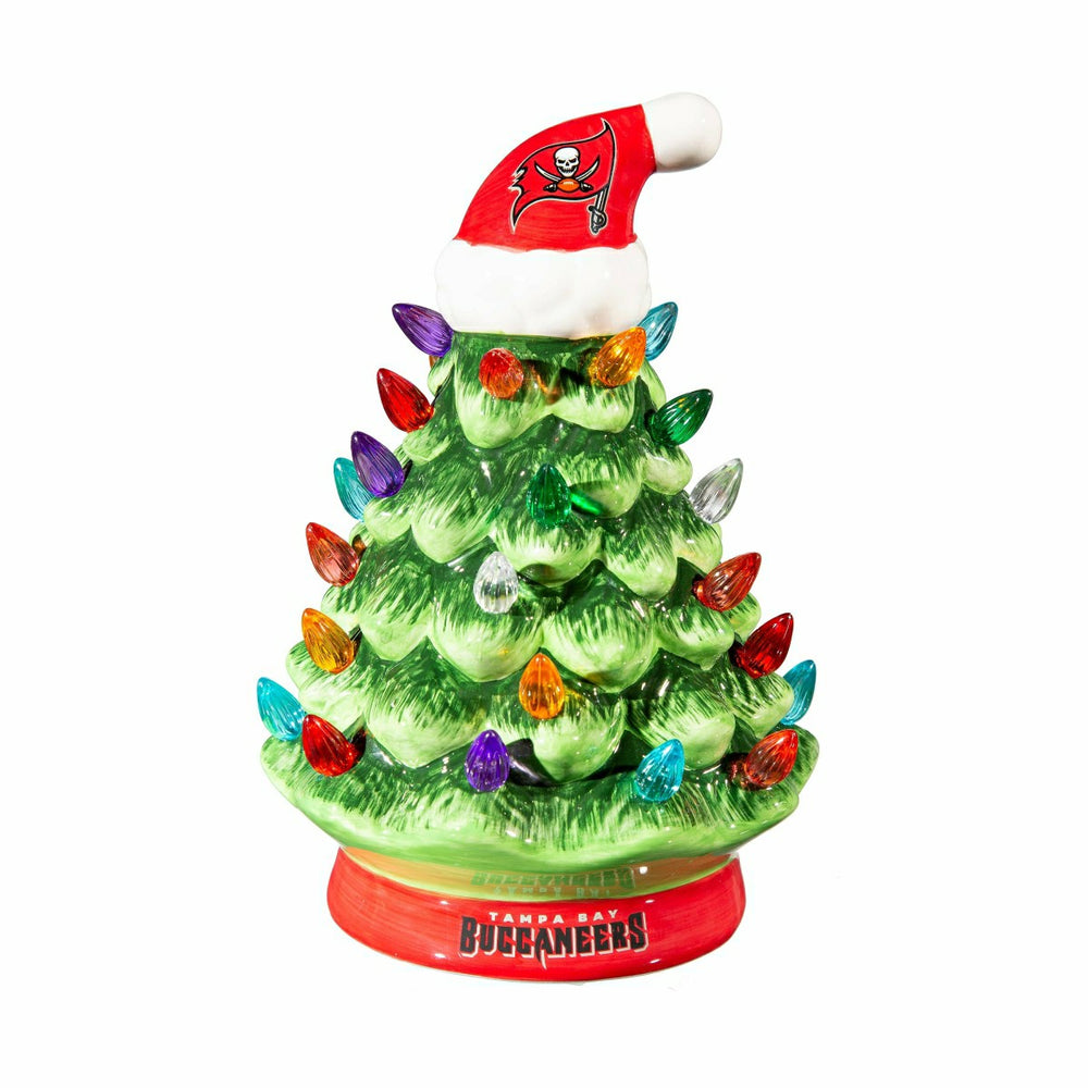 8" LED Ceramic Christmas Tree, Tampa Bay Buccaneers - NFL Home