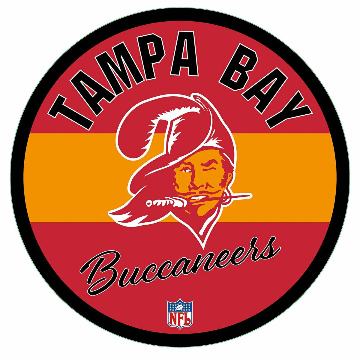 Tampa Bay Buccaneers NFL Football Large Round Vintage Edgelite LED Dec - NFL Home