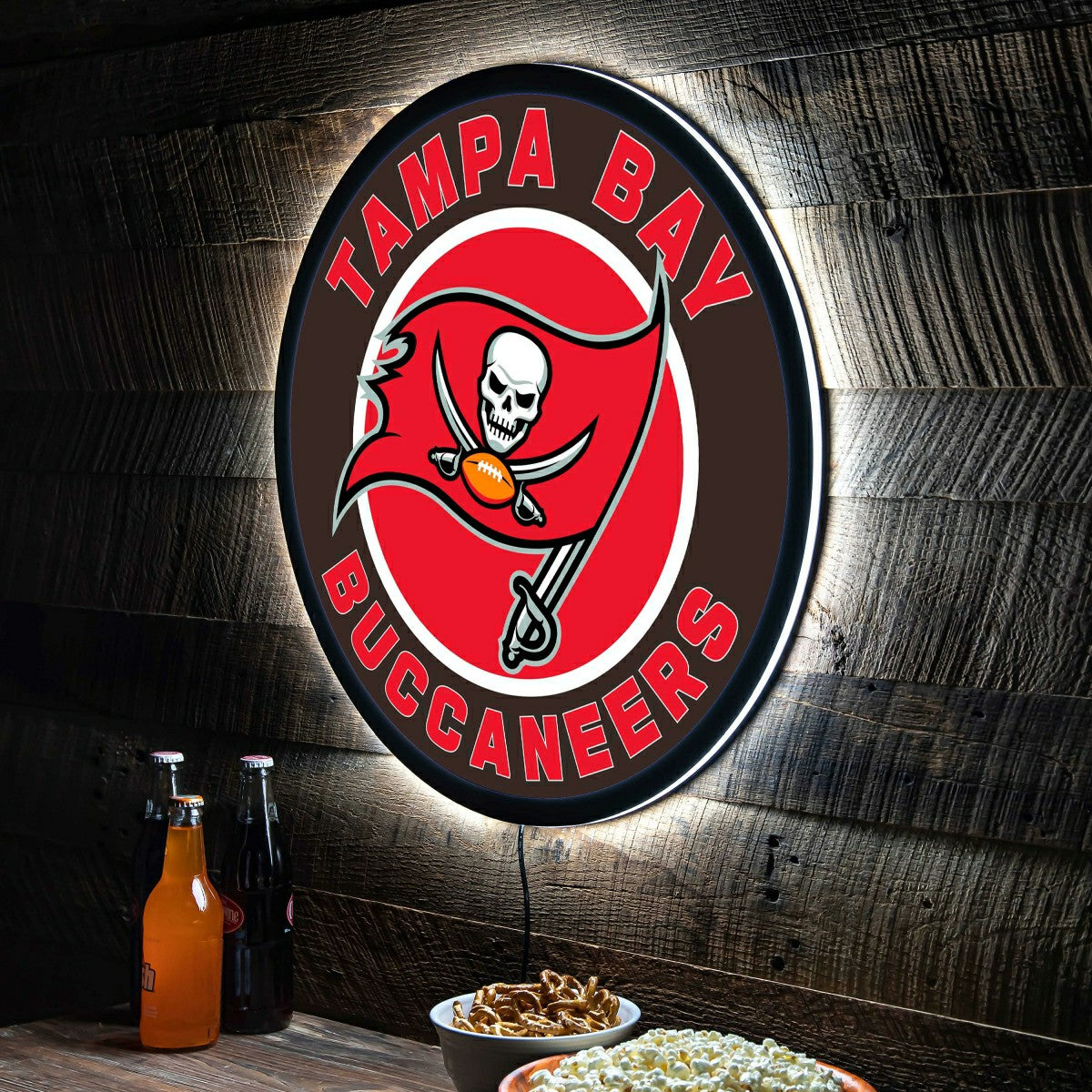 LED Wall Decor, Round, Tampa Bay Buccaneers - NFL Home