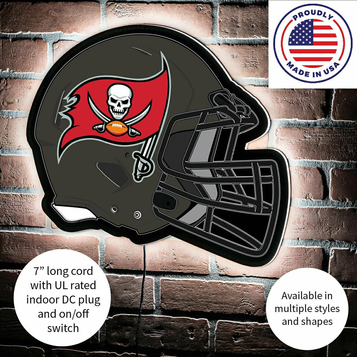 LED Wall Decor, Helmet, Tampa Bay Buccaneers - NFL Home