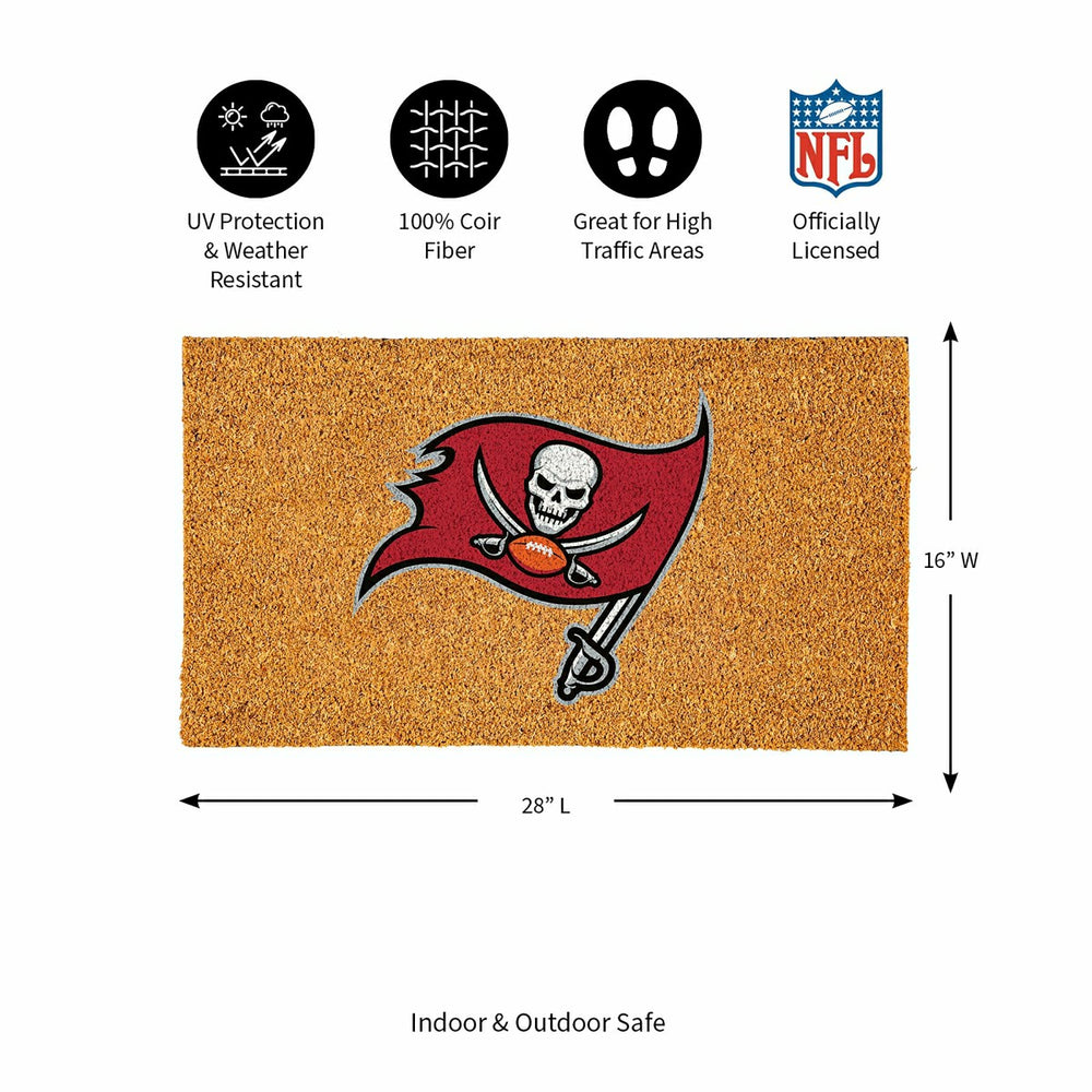 Coir Mat, 16"x28", Tampa Bay Buccaneers - NFL