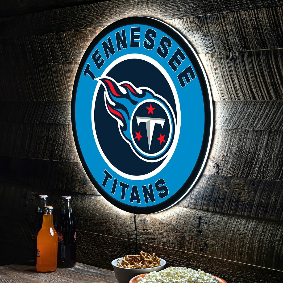 LED Wall Decor, Round, Tennessee Titans - NFL Home