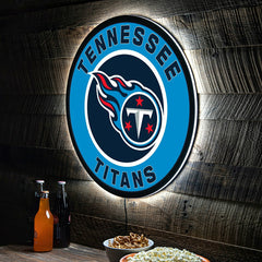 LED Wall Decor, Round, Tennessee Titans - NFL Home