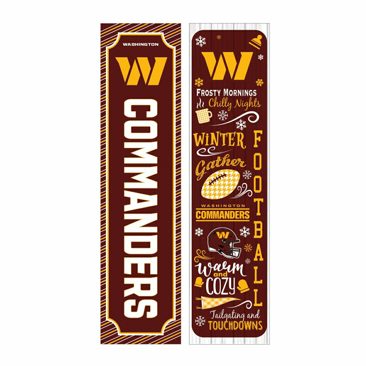 46" Double Sided Leaner, Washington Commanders, Winter Seasonal - NFL Home