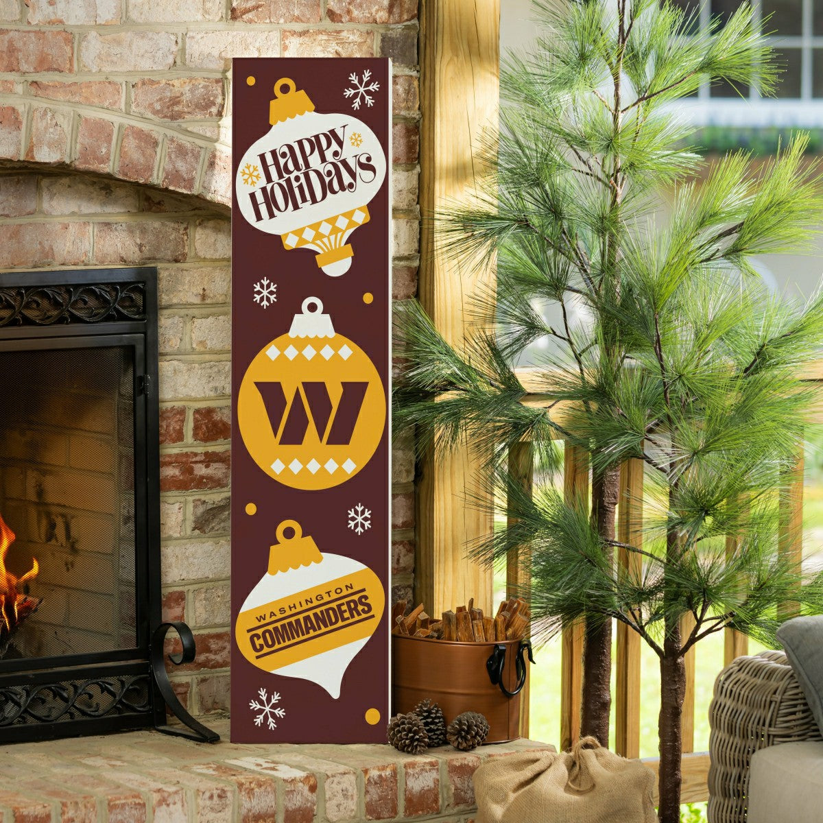 47" Double Sided Leaner, Washington Commanders, Christmas - NFL Home
