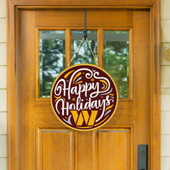 Washington Commanders Holiday Round Door Décor with Hanging Rope, 18x1 - NFL Home