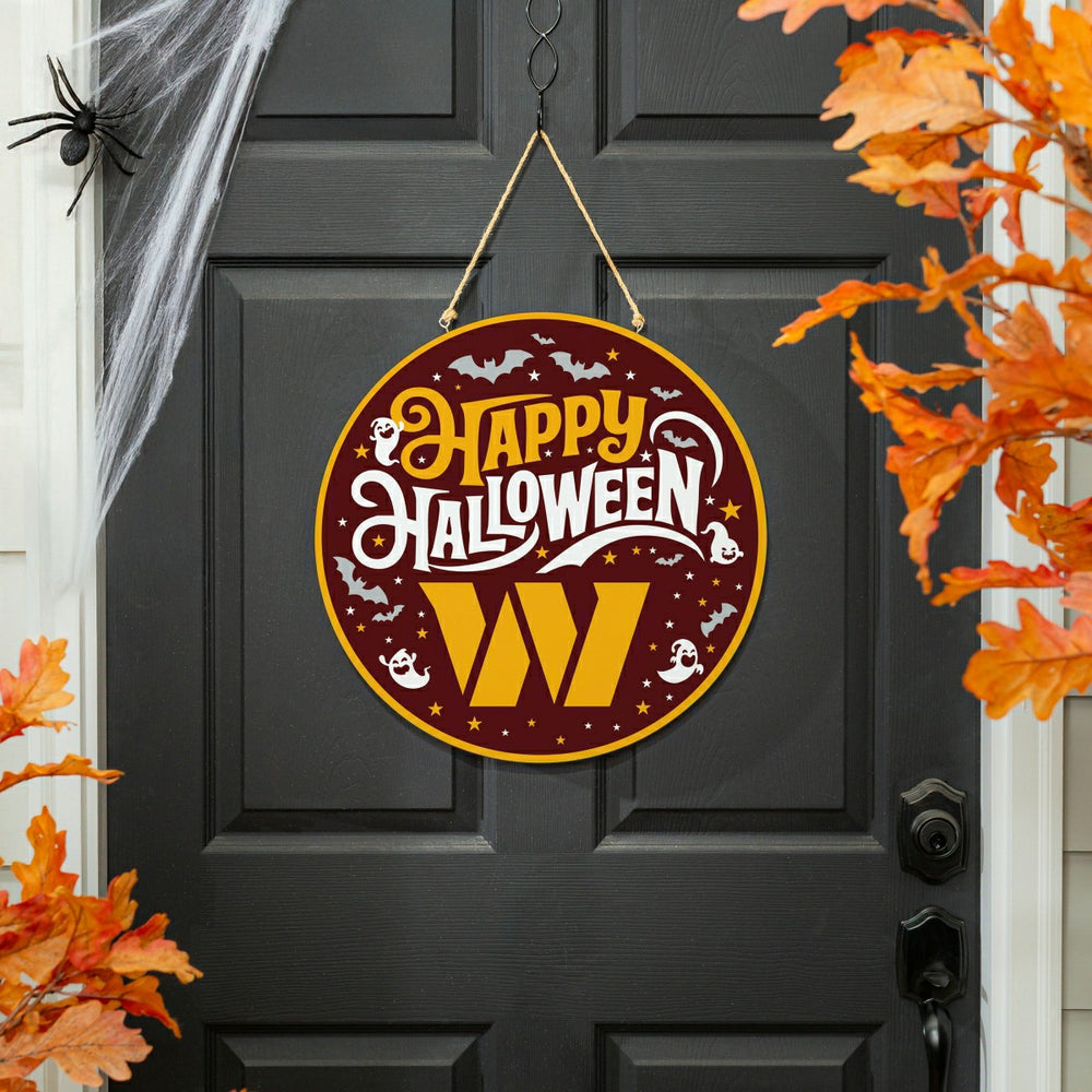 Washington Commanders Halloween Round Door Décor with Hanging Rope, 18 - NFL Home